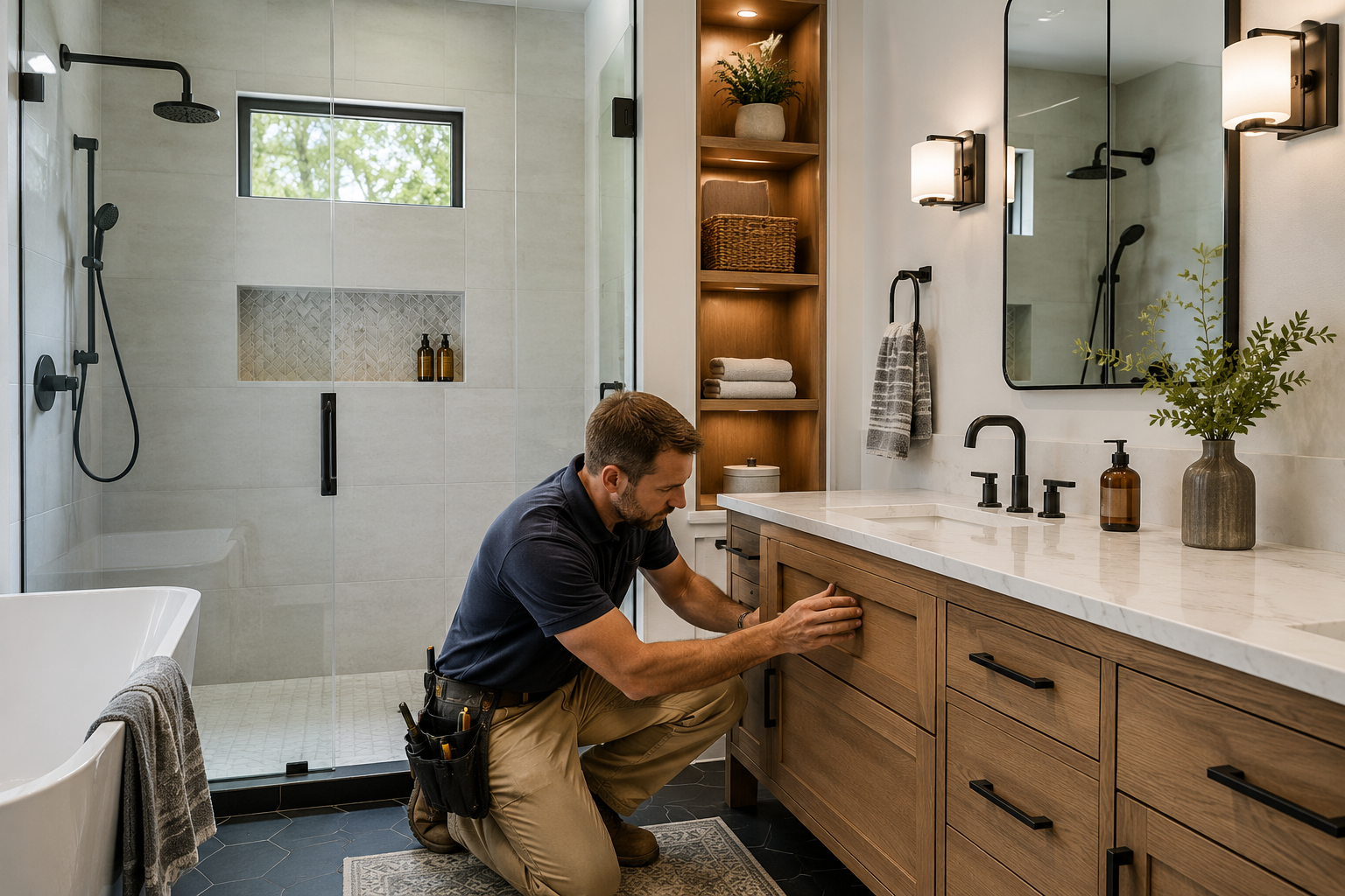 Modern bathroom shower